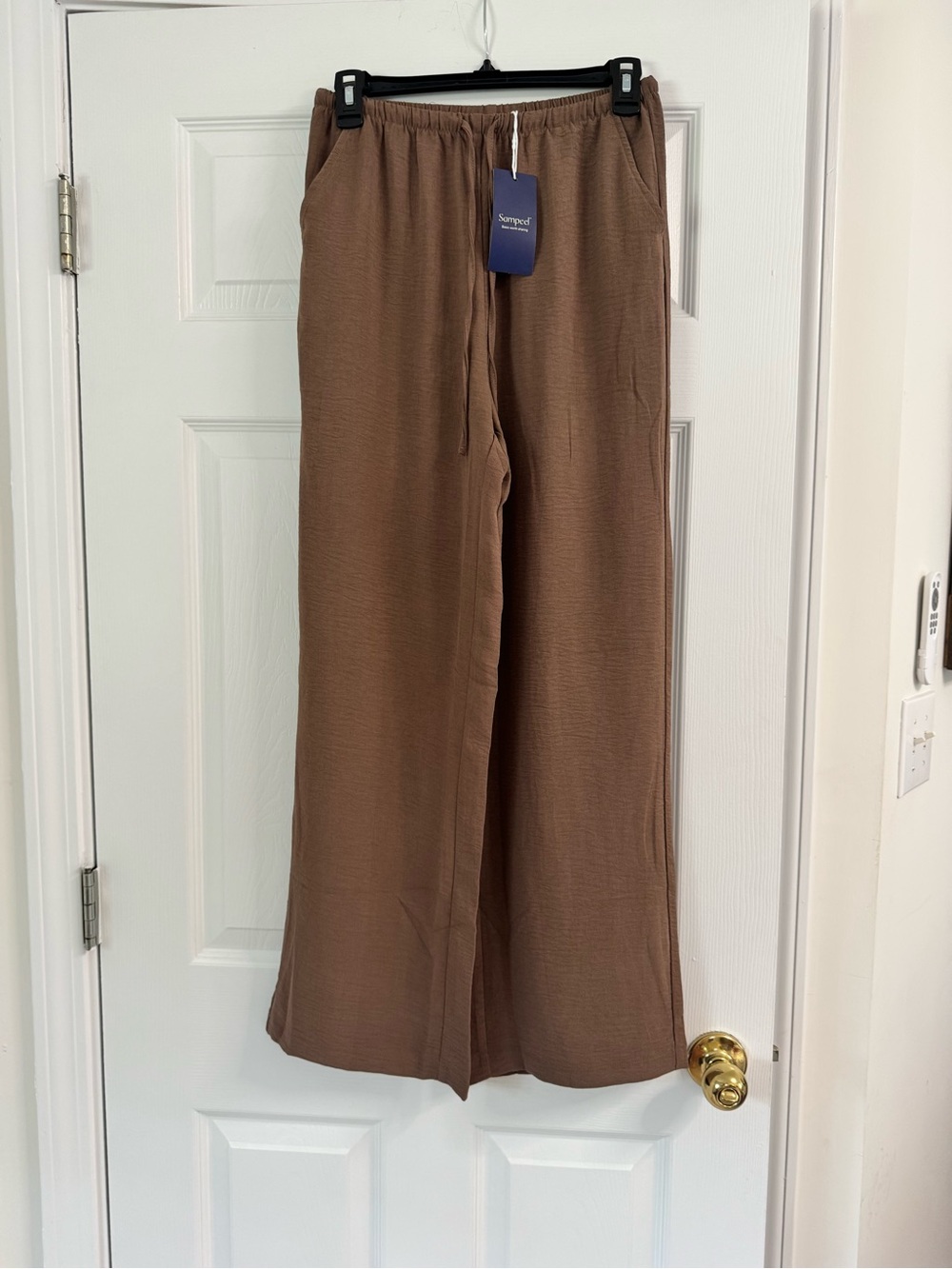 Natori Taupe Brown Relaxed Wide-Leg Pants